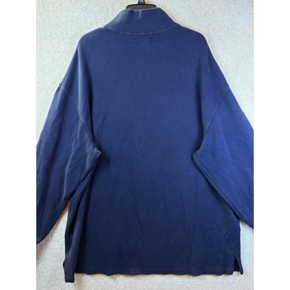 Polo‎ Ralph Lauren 1/4 Zip Pullover Mens 2XLT Navy Blue Estate Rib Knit Sweater